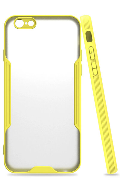 Najmaddin حافظة نيو فايس لهاتف آيفون 6 من السيليكون البلاتيني - أصفر