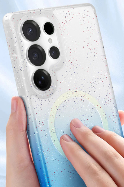 Najmaddin غطاء نيو فيس لسامسونج جالاكسي إس 25 ألترا بلمعة بوميل مع دعم ماج سي...