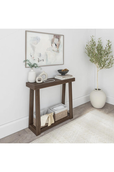 Poyraz Furniture Accessory Masif Ahşap Konsol Masa, Salon, Hol, Antre, Yan Se...