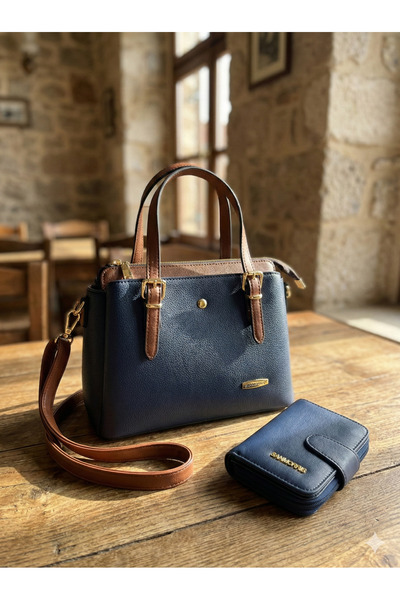 Sanmorris مجموعة من 2 حقيبة كتف وحقيبة يد متعددة الأقسام مع حزام طويل قابل لل...