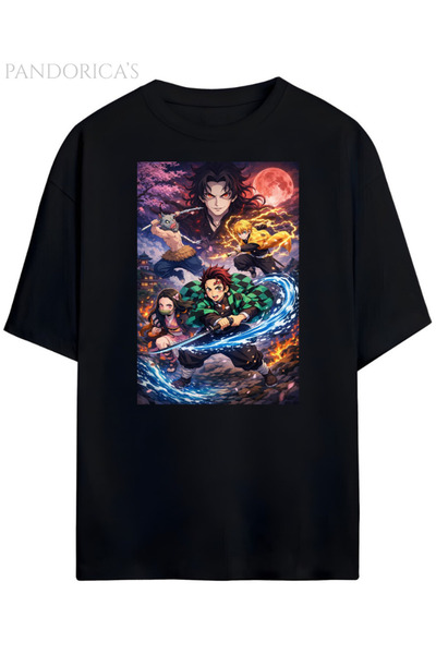 Grafftee Clothing Tricou unisex din bumbac cu design Demon Slayer Pandorica