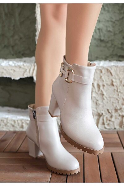 MELIFLIO Kadın Günlük Kullanımlı Fermuarlı Kısa Bot