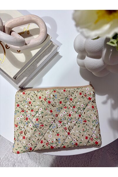 Özalp Decor Makeup Bag /Tiny Flowers Handmade Travel Organizer