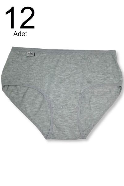 Tutku Дамски сиви бикини от ликра, комплект от 12 броя ELF568T0924CCM12-GRAY-M
