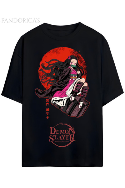 Grafftee Clothing Tricou unisex din bumbac cu design Demon Slayer Pandorica