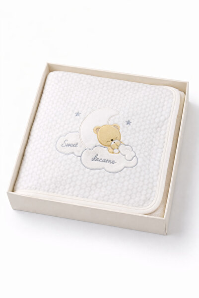My Babies Label Unısex 90x90 Çift Katlı Ayıcık Desenli Kapitone Bebek Battani...