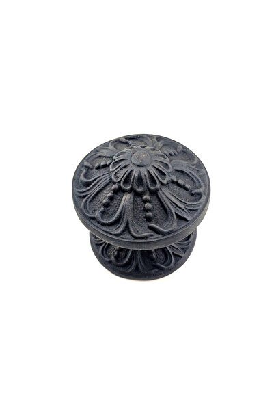 Skygo Antique Style Decorative Brass Floral Door Knob - 80 mm Diameter, Oxide