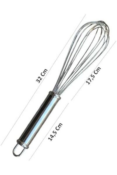 wishhome Large Size Stainless Steel Hand Whisk - Metal Handle Whisk for Eggs, Cakes, Sauces, and Dough