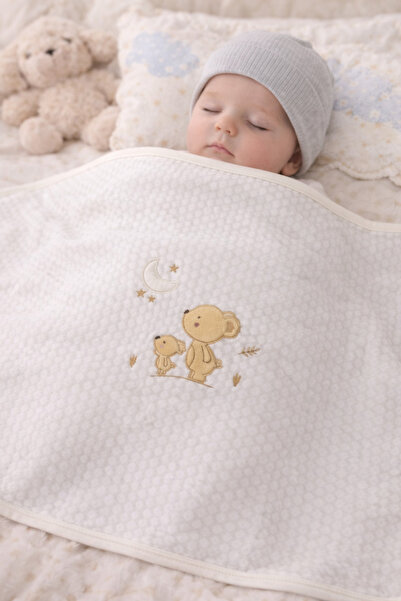 My Babies Label بطانية أطفال مبطنة بطبقة مزدوجة مقاس 90x90 من القماش القطني للجنسين