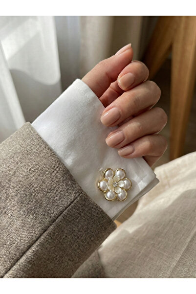 GKCBijoux Yeni Trend Kadın Kol Düğmesi Görünümlü Düğme Kapağı Broş Düğme Klip...