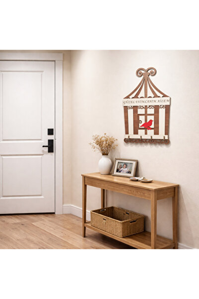 mrchediyesepeti Entrance Keychain Rack with 4 Hanging Slots Available, Cage T...