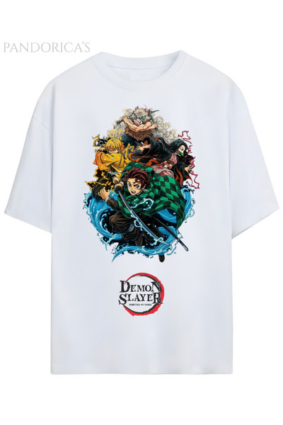 Grafftee Clothing Tricou unisex din bumbac cu design Demon Slayer Pandorica