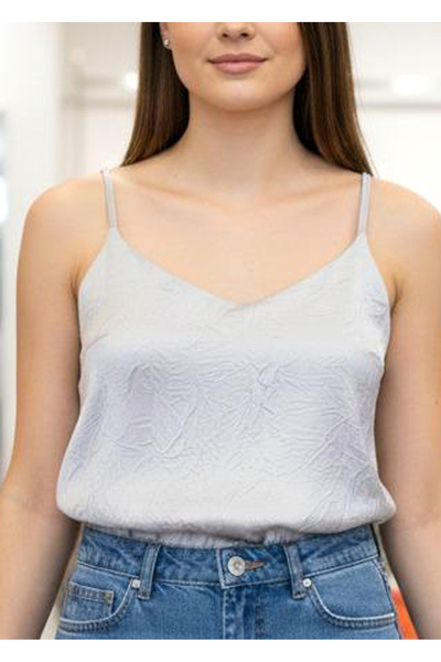 MONAMORE Women's Satin Strap Adjustable Rope Strap Tank Top Blouse