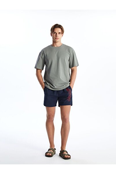 LC Waikiki Xside Navy Blue Short Length Printed Men's Swim Shorts