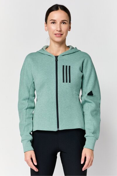 adidas Women Slim Fit Long Sleeve Outdoor Hoodie, Sage Green