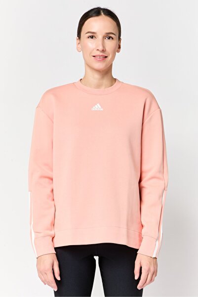 adidas Women Sportswear Fit Long Sleeve Outdoor Sweatshirt, Peach