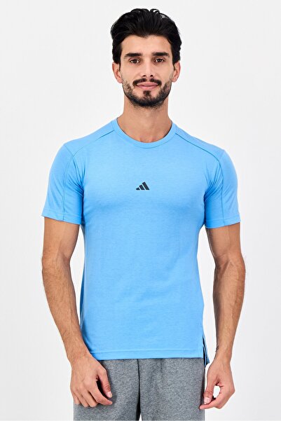 adidas Men Sportswear Fit Short Sleeve Yoga T-Shirt, Blue
