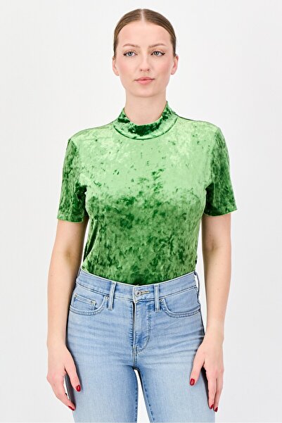 Juicy Couture Women Textured Short Sleeve Boysuit, Green