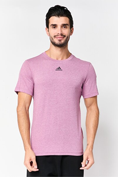 adidas Men Sportswear Fit Short Sleeve Outdoor T-Shirt, Mauve
