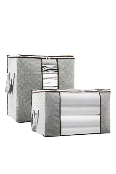 Arabest 2Pcs Foldable Large Storage Bag for Blanket Cover,Clear Window & Hand...