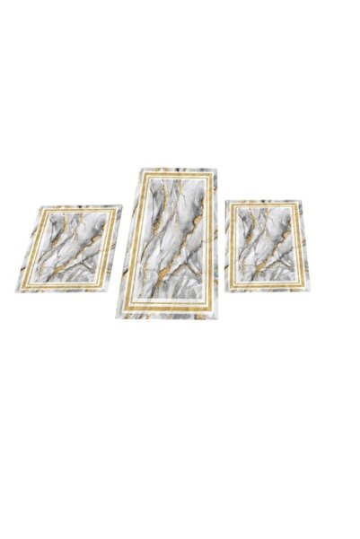 E EFRALL Set of Non-Slip Bath Mats, 3 Pieces, 100x60/60x40 cm Elegant Marble ...