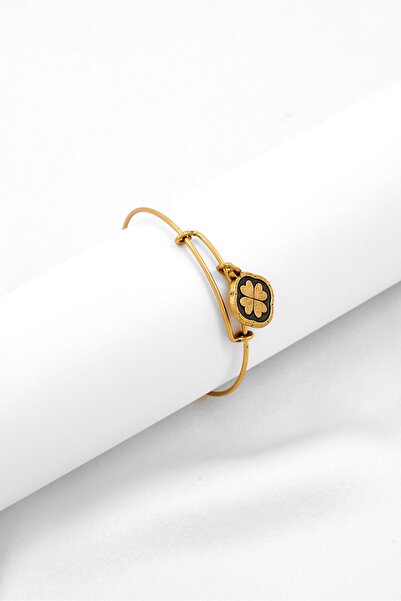 Alex and Ani سوار نسائي ذهبي اللون بتصميم زهرة البرسيم رباعية الأوراق، مصنوع ...