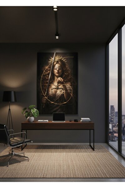 Kanvas İmaj Altın Oran Adalet Tanrıçası Themis Kanvas Tablo | Ofis ve Hukuk D...