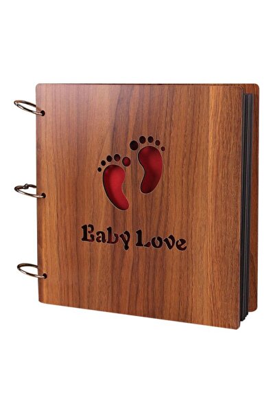 HALAMODO Wooden Cover Photo Album Brown 26x26centimeter