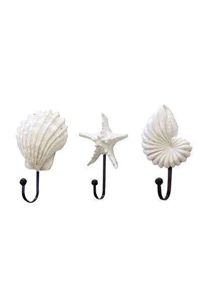 HALAMODO 3 - Piece Wall Mounted Hooks White 15X7X5cm