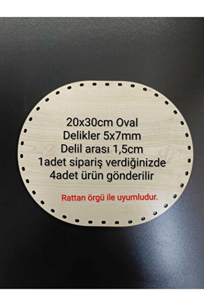 öyküdekor Ahşap Mdf İp Örgü, Rattan Örgü, Bambu Örgü İçin OVAL Tabanlık 20X30...