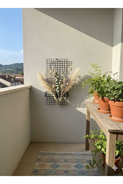 Dersel Dekor Dekoratif Siyah Tel Pano Raf Saksılık Duvar Saksılığı Düzenleyic...