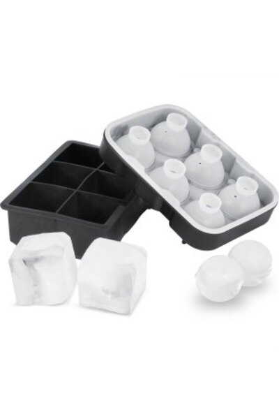 VEVOR Tavă din silicon pentru cuburi de gheață, cu capac, 2 pachete, pentru c...