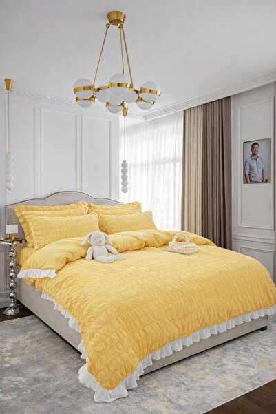 TALIDA HOME LINEN SET 6 PIECES FINE CREPON WITH RUFFLES