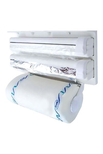 HALAMODO حامل ورق القصدير والمناديل باللون الأبيض