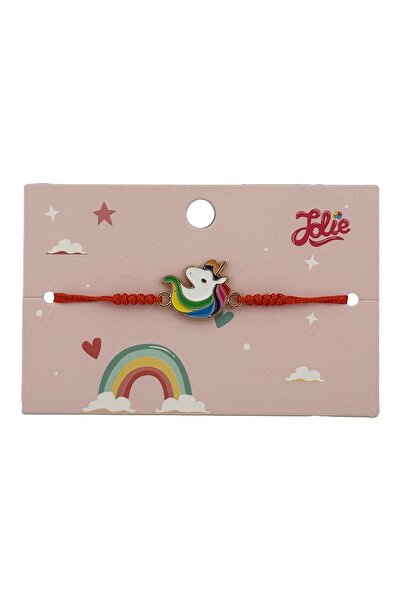 Flippy Bratara pentru Copii, Jolie, cu Impletitura Snur Rosu, Model Unicorn, ...