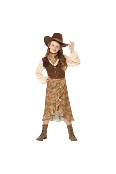 Smiffys Costum de cowgirl, maro, pentru copii, 4-6 ani