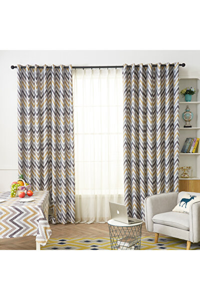 Arabest V-shaped Bohemian grommets bedroom blackout curtains living room, 140...