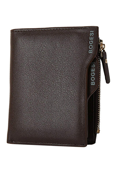 HALAMODO Classic Pattern Wallet Brown