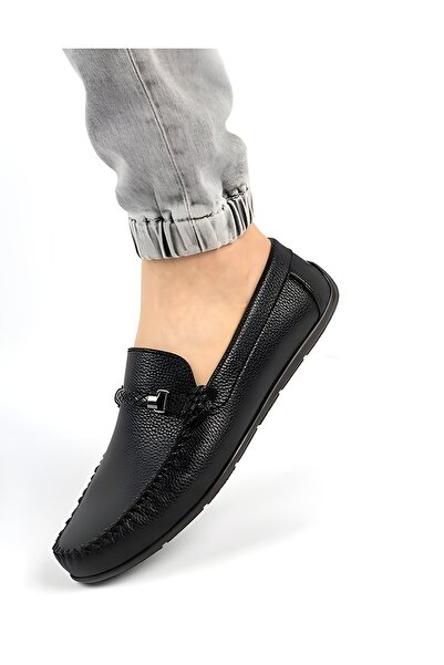 MODANI SEÇ Siyah Günlük Erkek Klasik Babet Ayakkabı