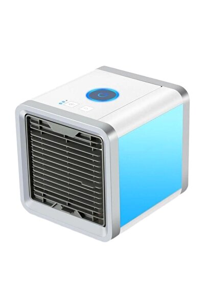 HALAMODO مبرد هواء محمول صغير بمنفذ USB أزرق/أبيض/فضي
