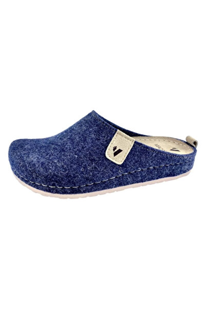 VESNA Navy blue 320 wool clogs, wide feet