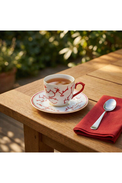Güral Porselen Presıdent El Dekoru Desenli Porselen Çay Fincanı Takımı 170 cc