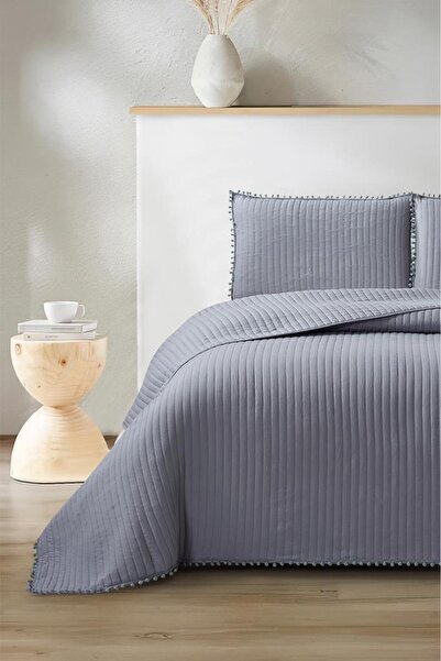 Çeyiz Diyarı غطاء سرير فردي مملوء بألياف فينيسيا مقاس 180x240 سم أنثراسايت