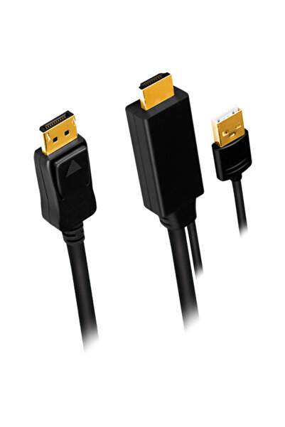 LogiLink Video Cable, HDMI (M) 1.4 + USB (M) to DisplayPort (M) 1.2, 1m