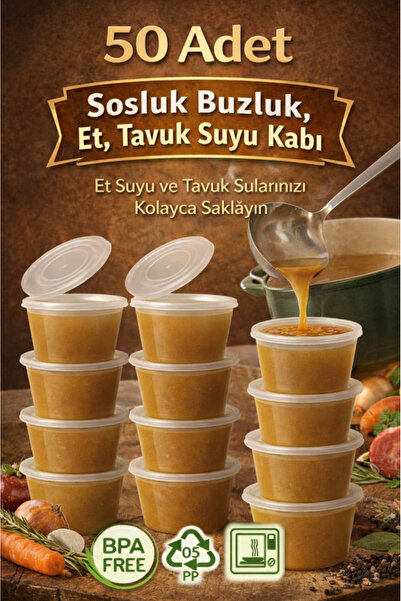 AYGÖREN HOME 50 Adet Sızdırmaz 120 ml Mini Saklama Kabı Sosluk Buzluk Kabı, E...