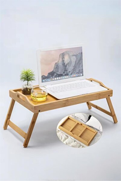 Bayev صينية مريحة من الخيزران مقاس 50x30x4 سم 1625 - صينية مريحة لتناول الإفط...