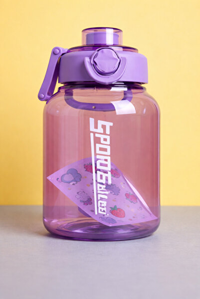 Generic 2000ml BPA-Free Transparent Water Bottle Direct Drinking Lid with Cut...