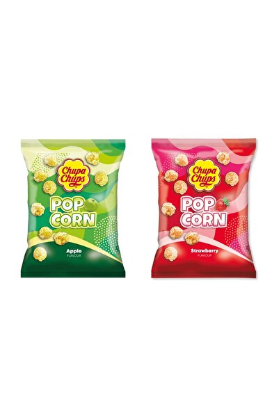 Chupa Chups Pop Corn Apple and Strawberry Flavored Popcorn Tasting Package