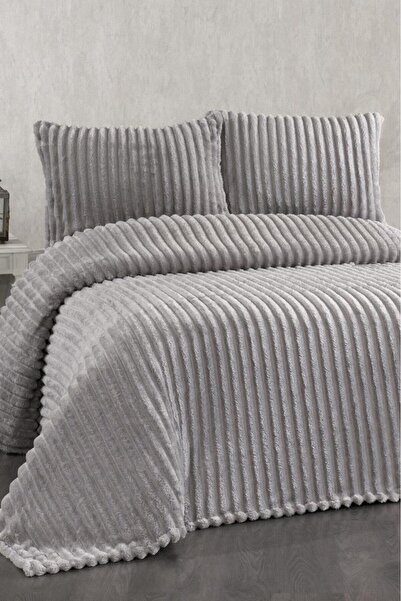 Çeyiz Diyarı Granada Λούτρινο Κάλυμμα Κρεβατιού Διπλό Γκρι