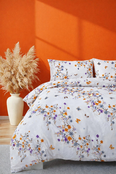 İQON Double Duvet Cover Set Jungle Orenge Setçi̇ft